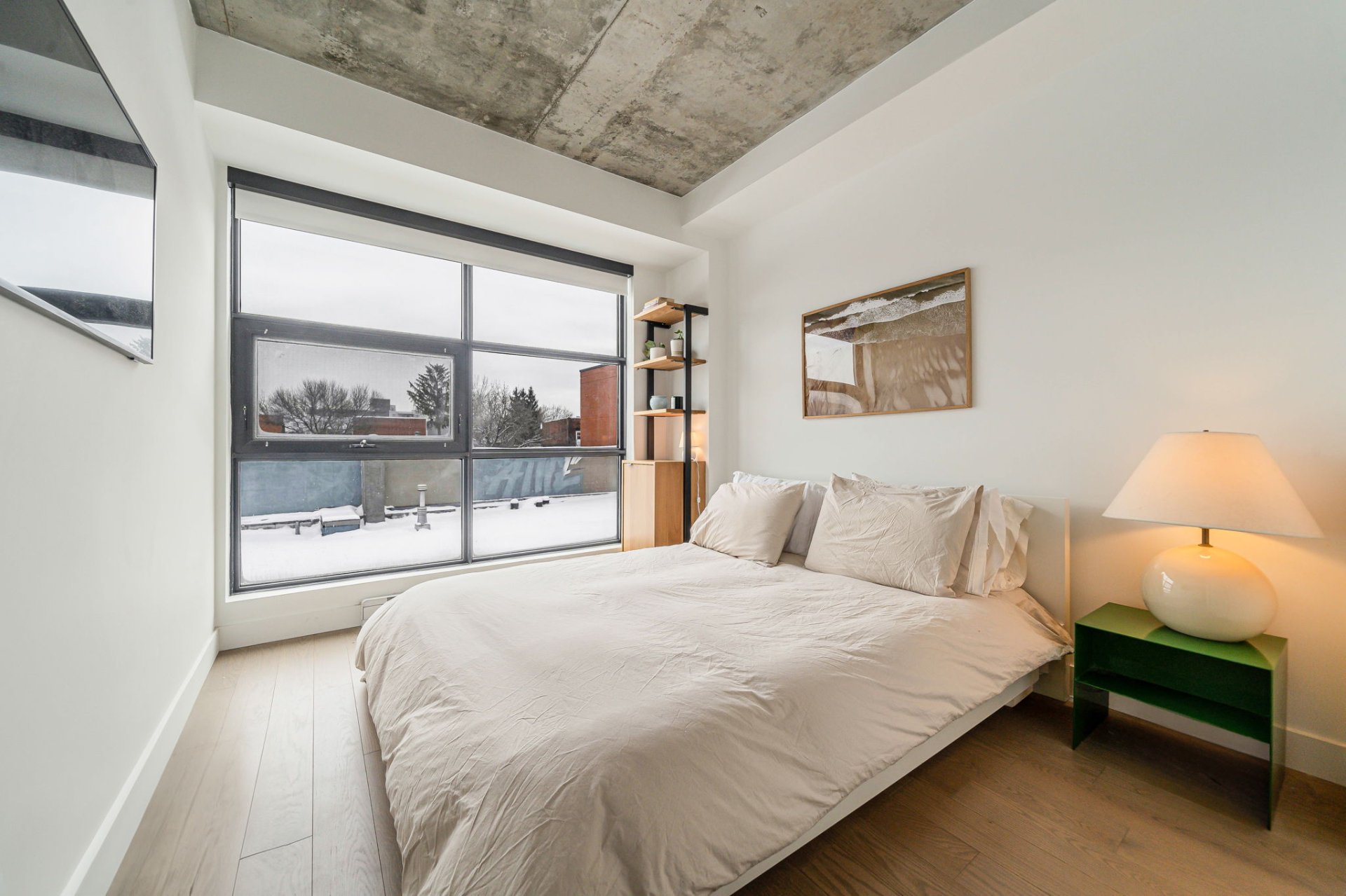 Private balcony at Montreal condo 2615 Rue Augustin-Cantin unit A201